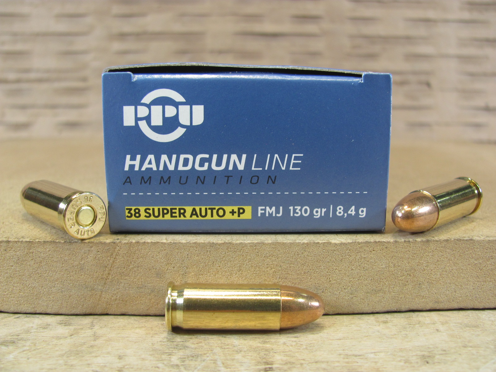 50 Round Box – 38 Super +P 130 Grain FMJ Prvi Partizan Ammo – PPH38SU