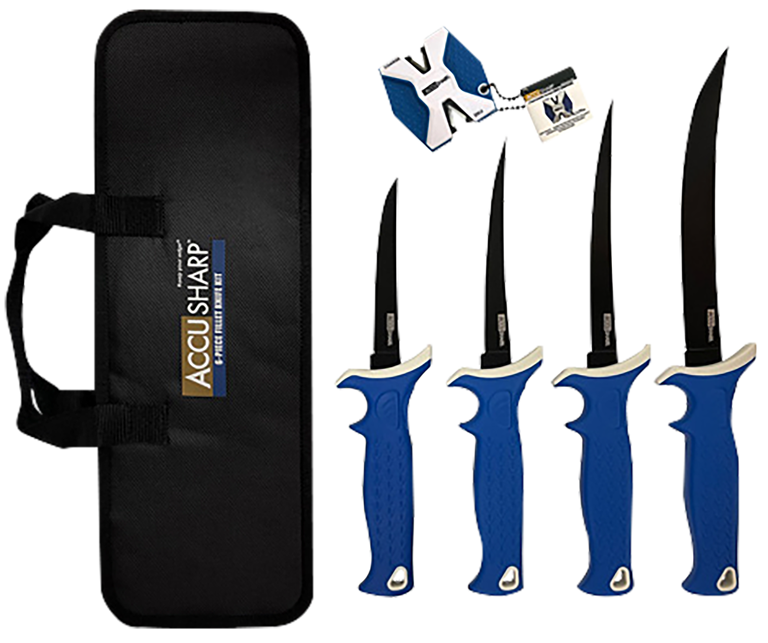 AccuSharp 6-Piece Fillet Knife Kit with TPR Grip and Sharpener