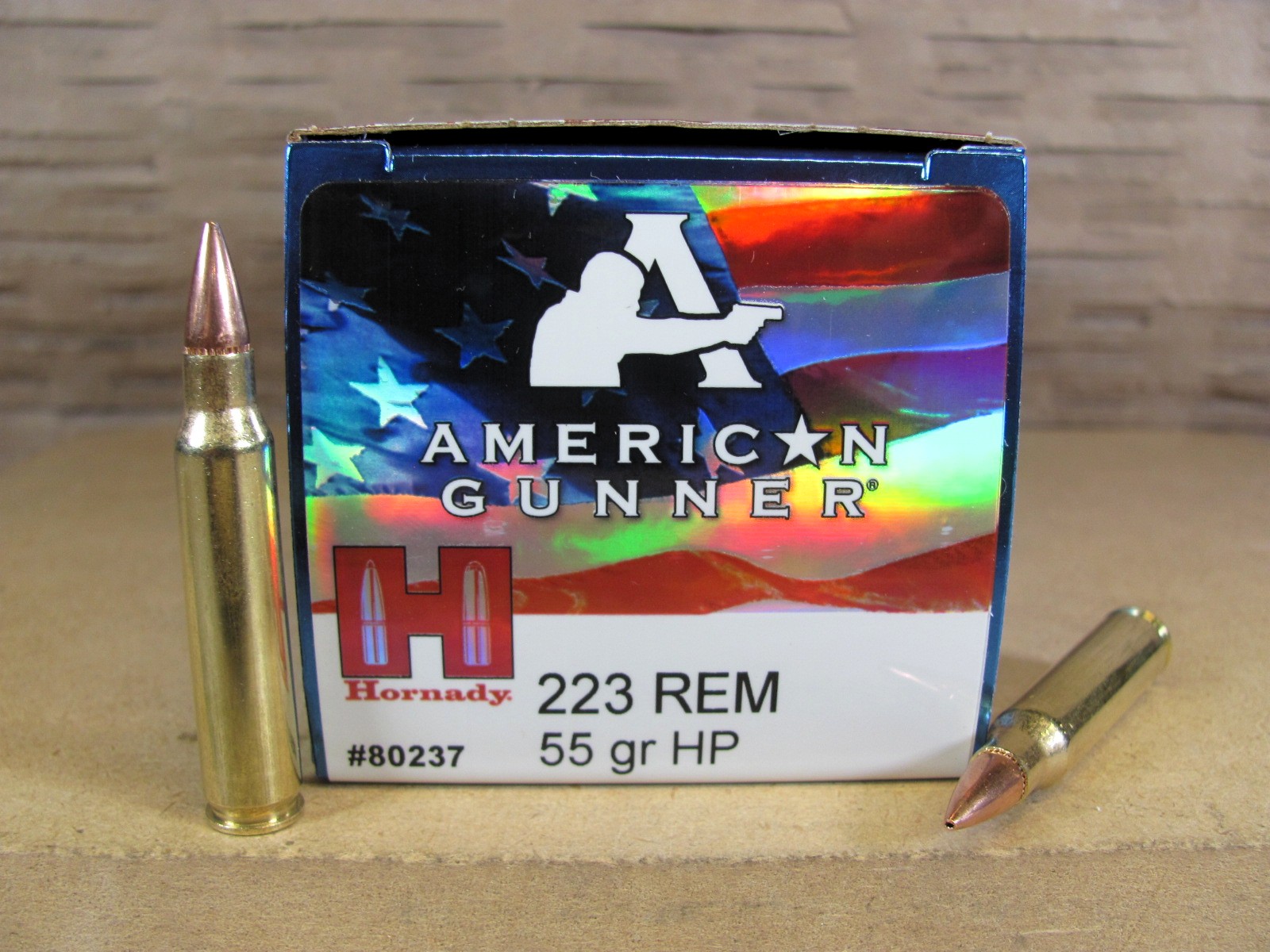 50 Round Box – 223 Rem 55 Grain HP Hornady American Gunner Ammo – 80237