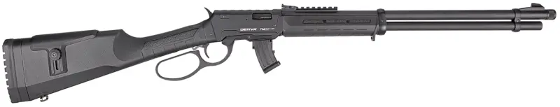 Derya Firearms TM22.LEVER.20 TM22 Lever 22 LR 10+1 20" Black Threaded Barrel, Black Anodized Picatinny Rail Receiver, Black AG w/Extensions Polymer Buttstock