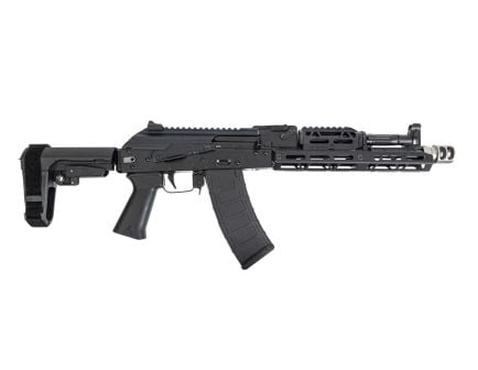 PSA AK-105 Pistol w/ SBA3 Brace, with Soviet Arms Grip, SA-2 Muzzle Brake, Toolcraft Trunnion, Bolt, and Carrier, Black