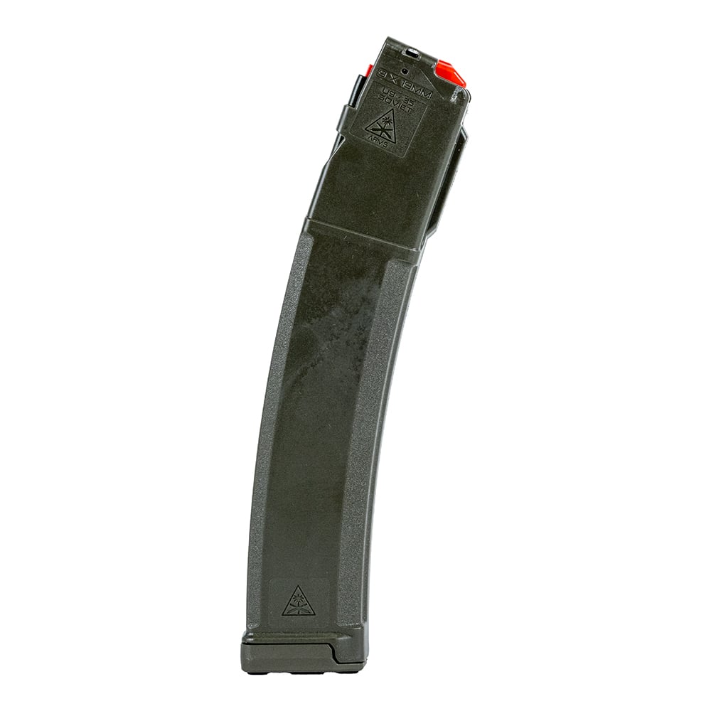 PSA AK-V 9x19mm U9 35 Round Patterned Magazine, Olive Drab Green