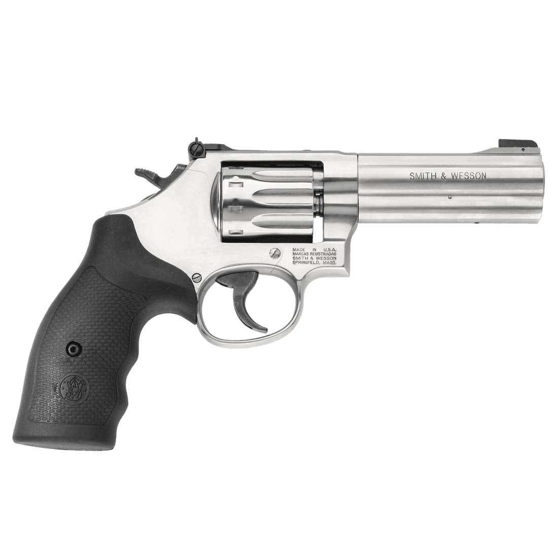 S&W 617 22LR 4″ AS 10-SHOT – STAINLESS BLACK RUBBER - No Credit Card Fees - Free Shipping