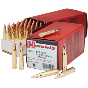 Hornady Custom Rifle Ammunition .223 Rem 55 gr FMJBT 3240 fps 50/ct