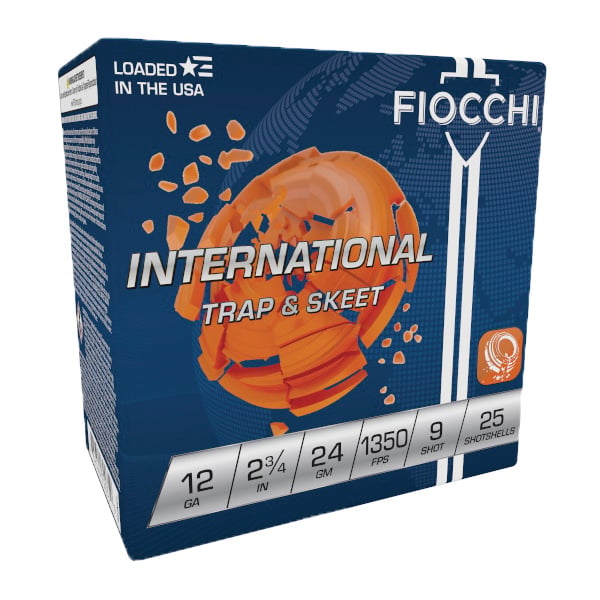 Fiocchi 12IN249 Exacta Target International Trap & Skeet 12Gauge 2.75″ 24gram 9Shot 25 Per Box/10 Case - No Credit Card Fees - Low, flat rate shipping