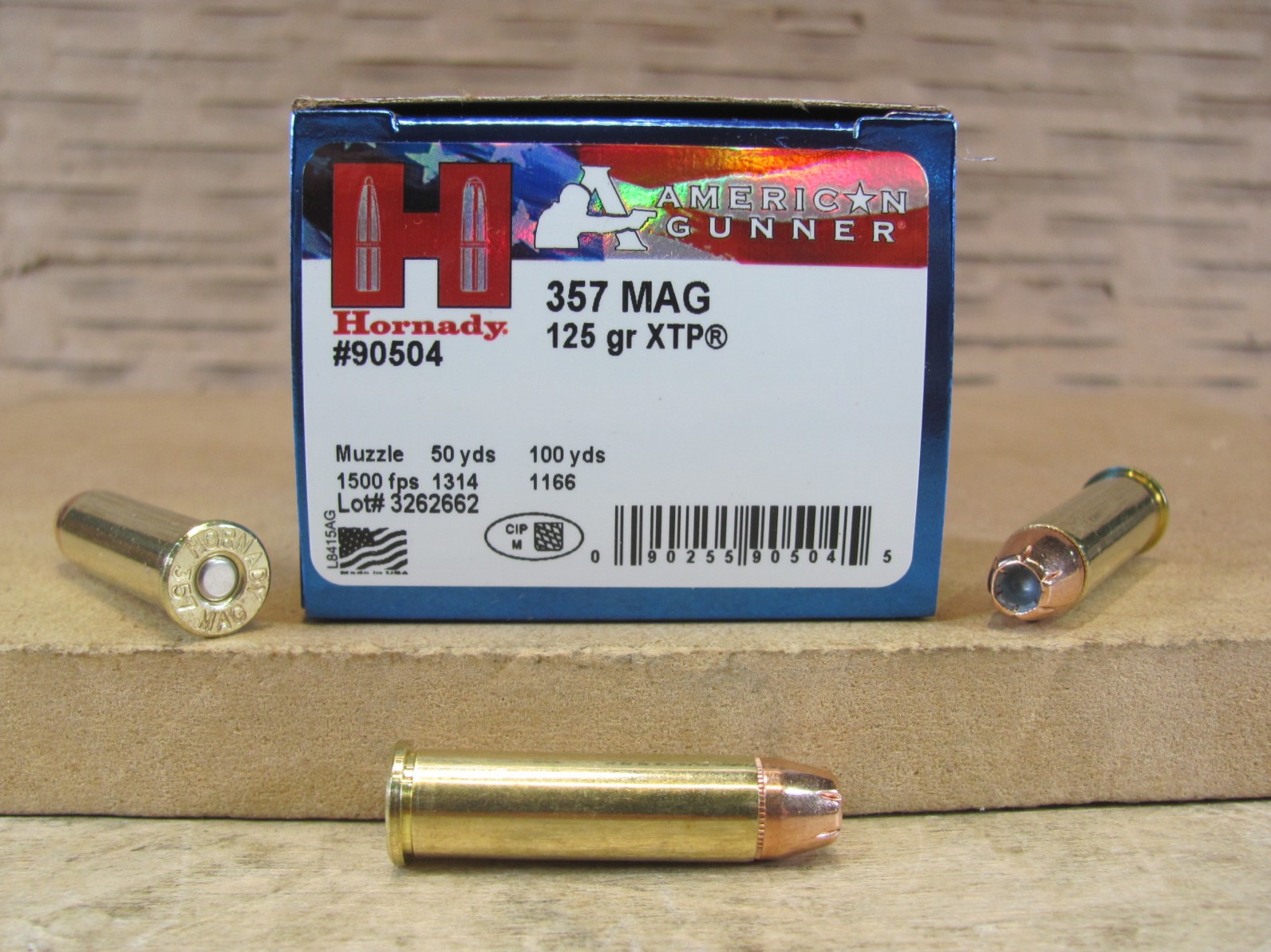25 Round Box – 357 Magnum 125 Grain XTP Hornady American Gunner Ammo – 90504
