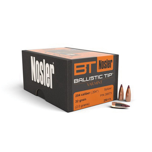 Nosler Ballistic Tip Varmint .20 32 gr SBT Rifle Bullet, 250/box - 39573
