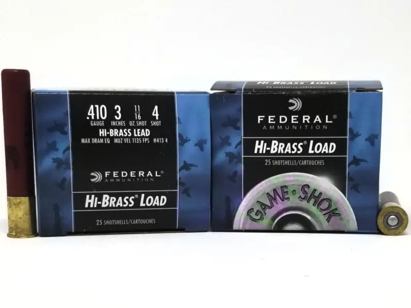 Federal 410 Bore Ammunition Hi-Brass H4134 3" #4 Shot 11/16oz 1135FPS 250 Rounds