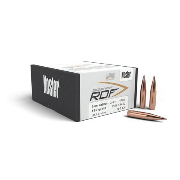 Nosler RDF 7mm 185 gr HPBT Rifle Bullet, 100/box - 53432