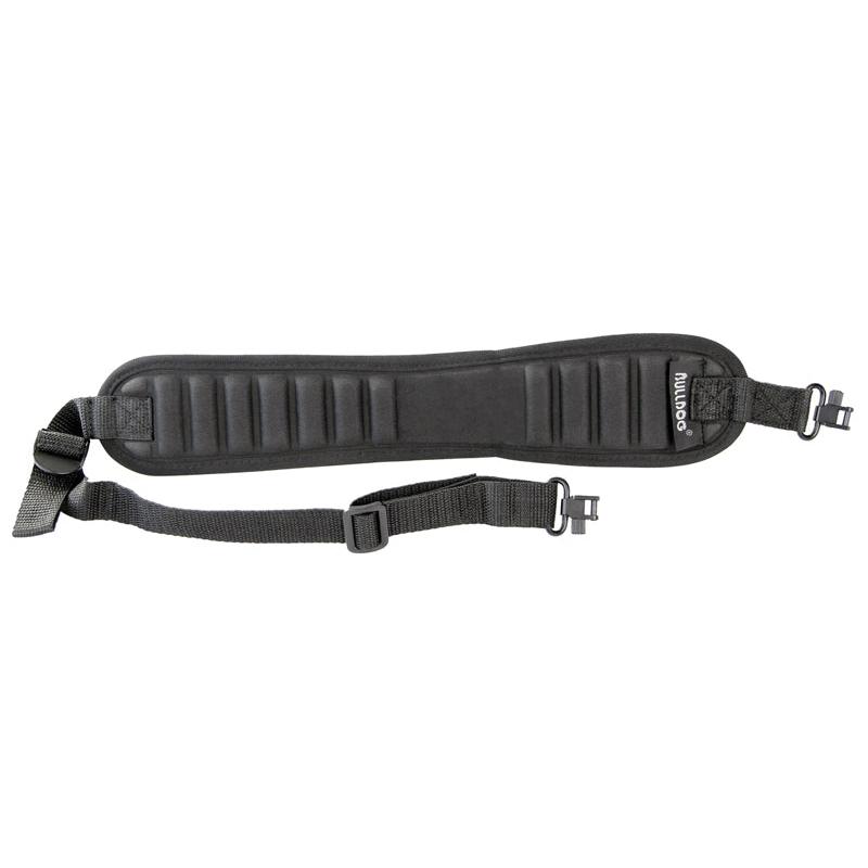 Bulldog Ribbed Rifle Sling w/Deluxe Locking Swivels, Black