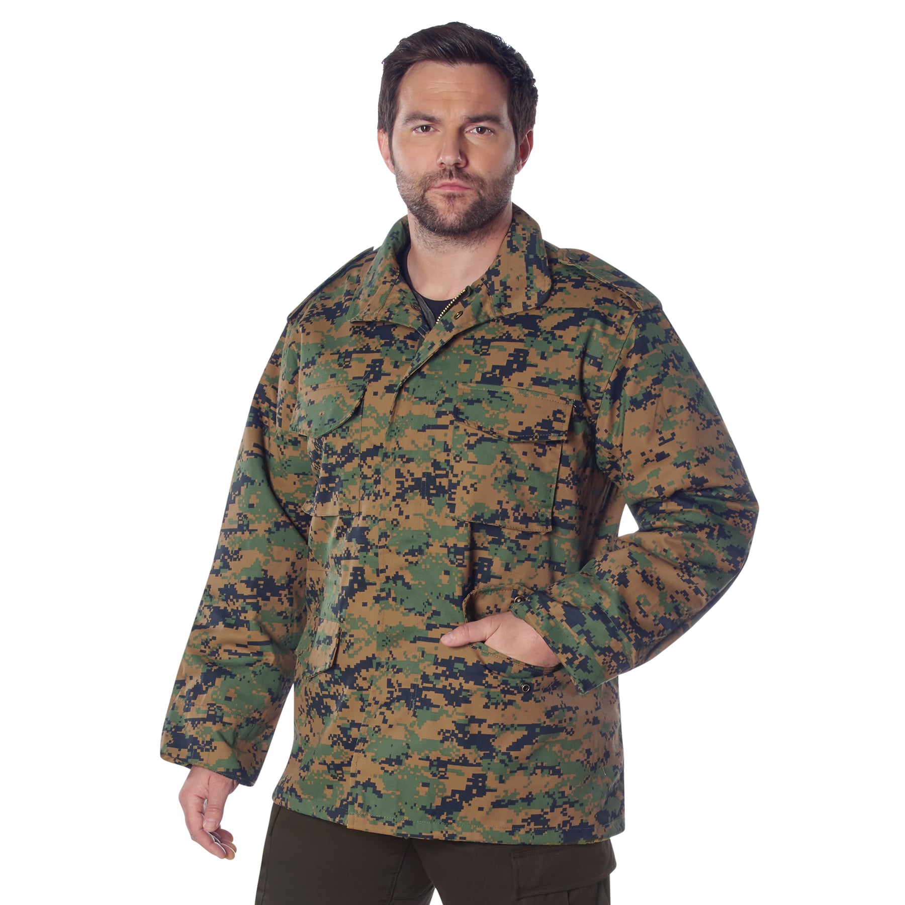 Rothco M-65 Field Jacket - Woodland Digital Camo, Large