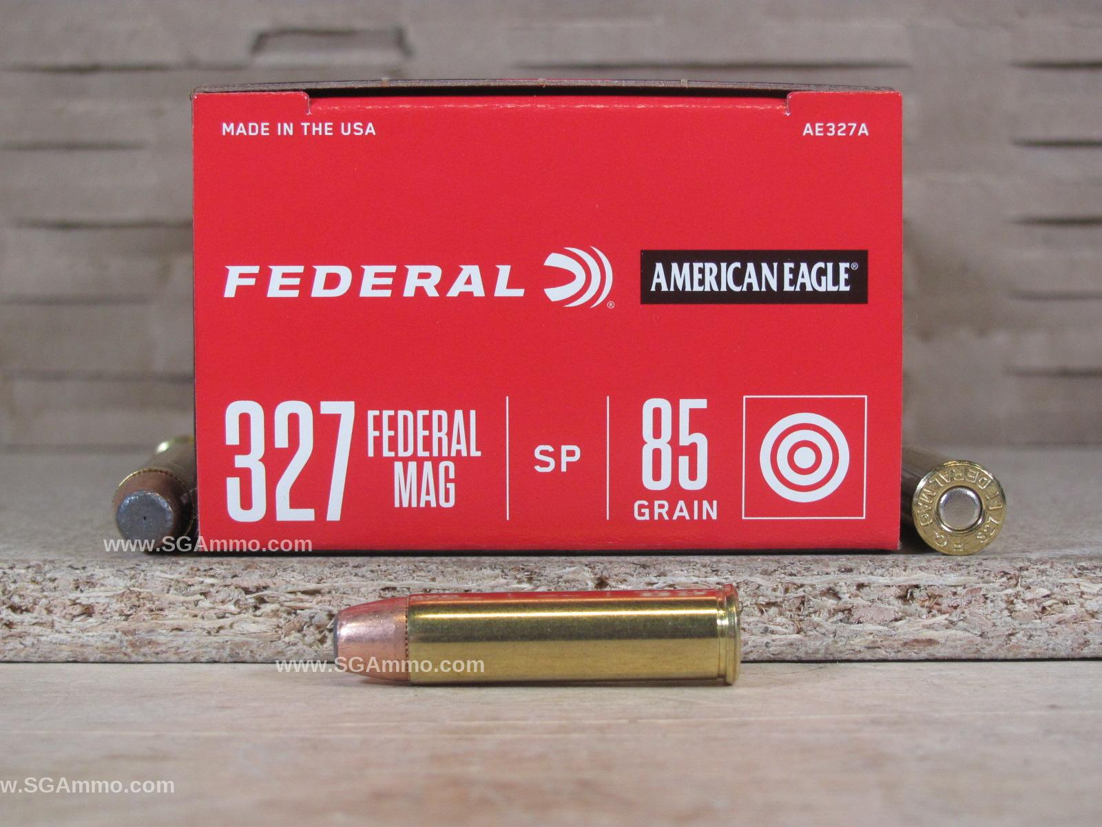 1000 Round Case – 327 Magnum Federal American Eagle 85 Grain Jacketed Soft Point Ammo – AE327A