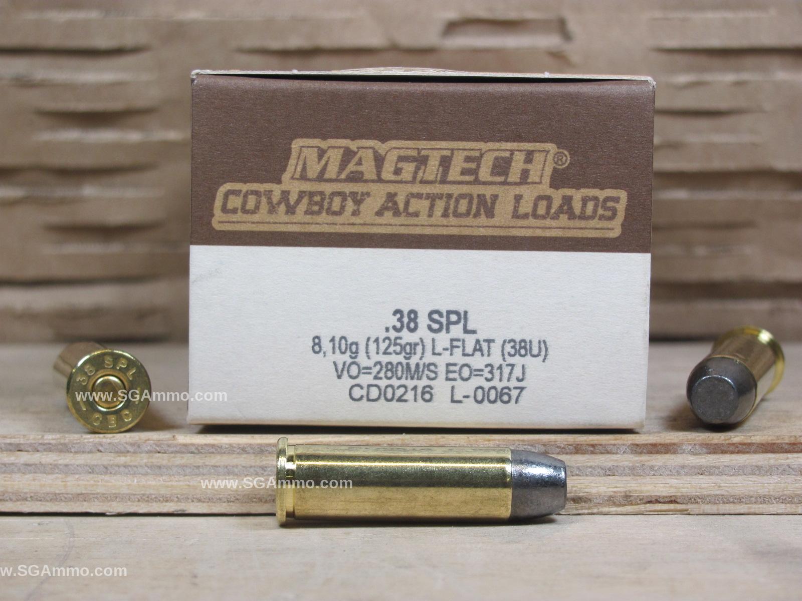 50 Round Box – 38 Special 125 Grain L-Flat Magtech Cowboy Action Ammo – 38U
