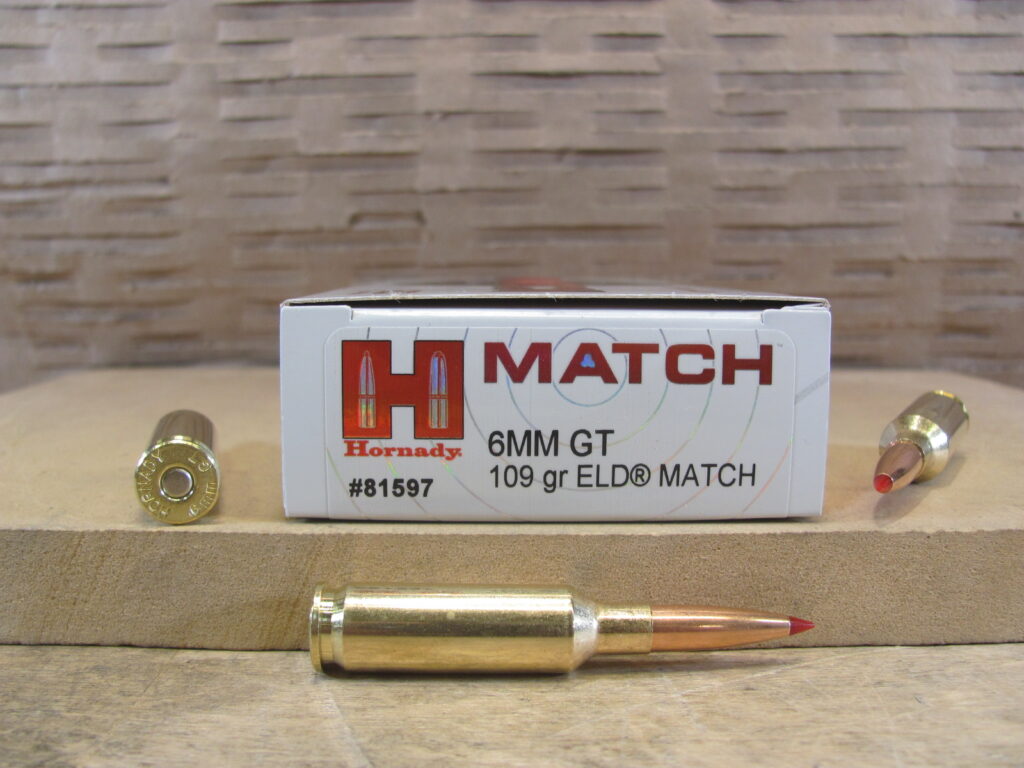 20 Round Box – 6mm GT 109 Grain Hornady ELD Match Ammo – 81597