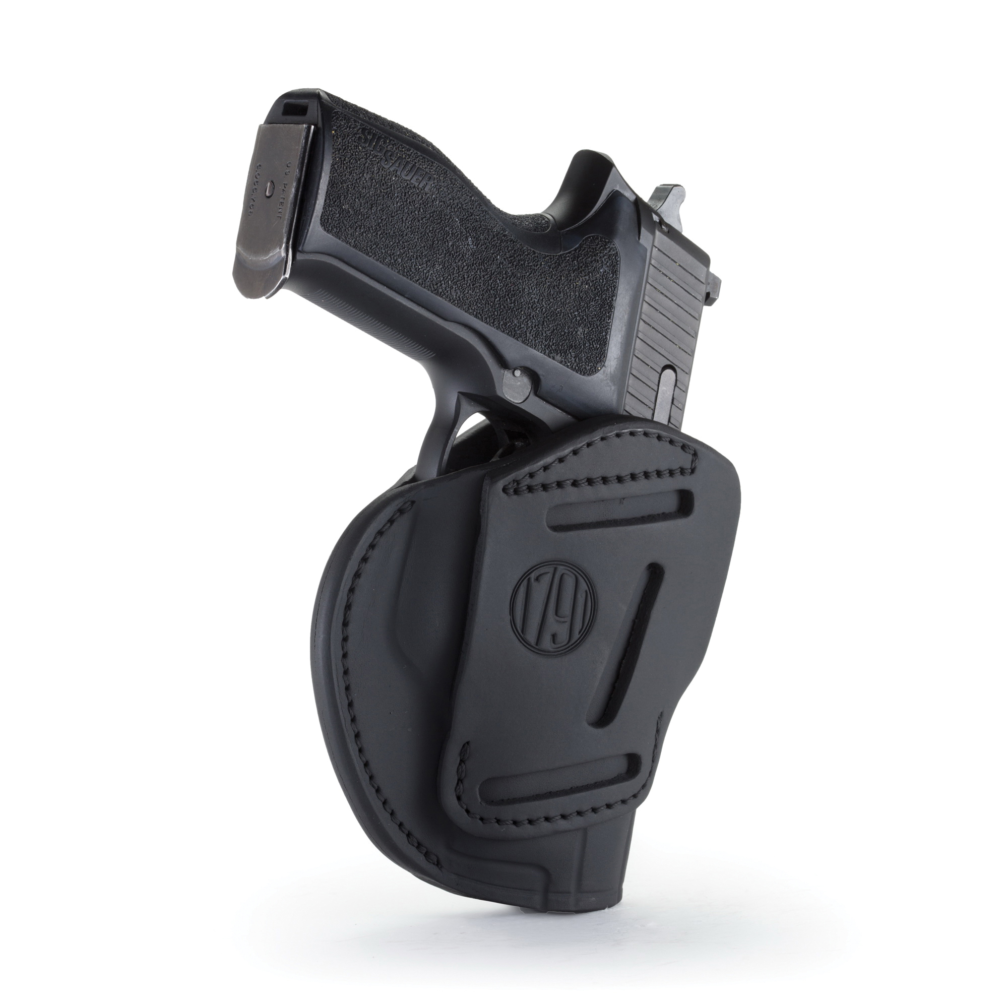 1791 Gunleather 3WH-5 Ambidextrous Glock 17 OWB Open-Top Concealment 3-Way Holster, Stealth Black - 3WH-5-SBL-A