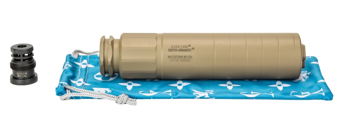 Griffin Armament Explorr 5.56mm Silencer FDE Stainless