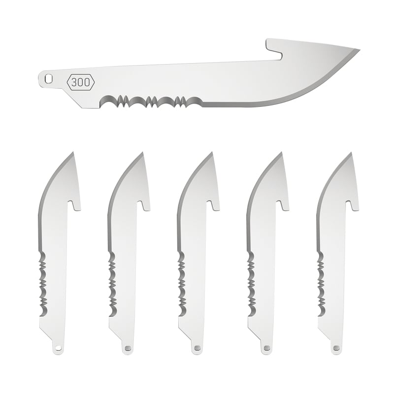 Outdoor Edge Knives 6-Pack 50% Serrated Replacement Blade Drop Point