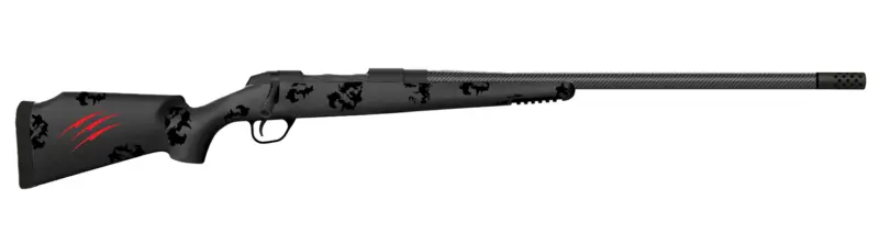 Fierce Firearms FCTRG65PRC24BBO CT Rage 6.5 PRC Caliber with 3+1 Capacity, 24" Carbon Fiber Barrel, Black Cerakote Metal Finish Blackout Camo Fixed Fierce Tech C3 Stock, Right Hand (Full Size)