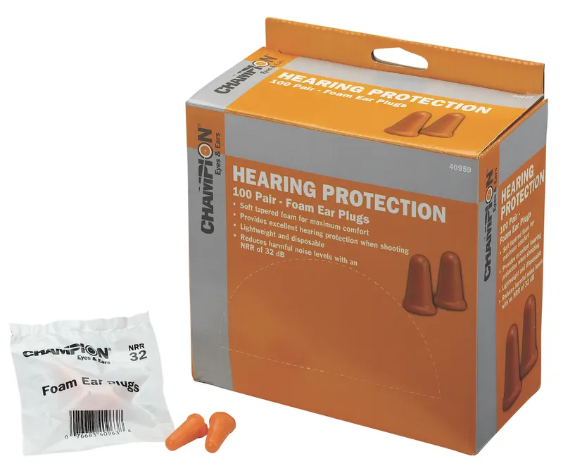 Champion Foam Earplugs 100 Pair NRR 32 dB