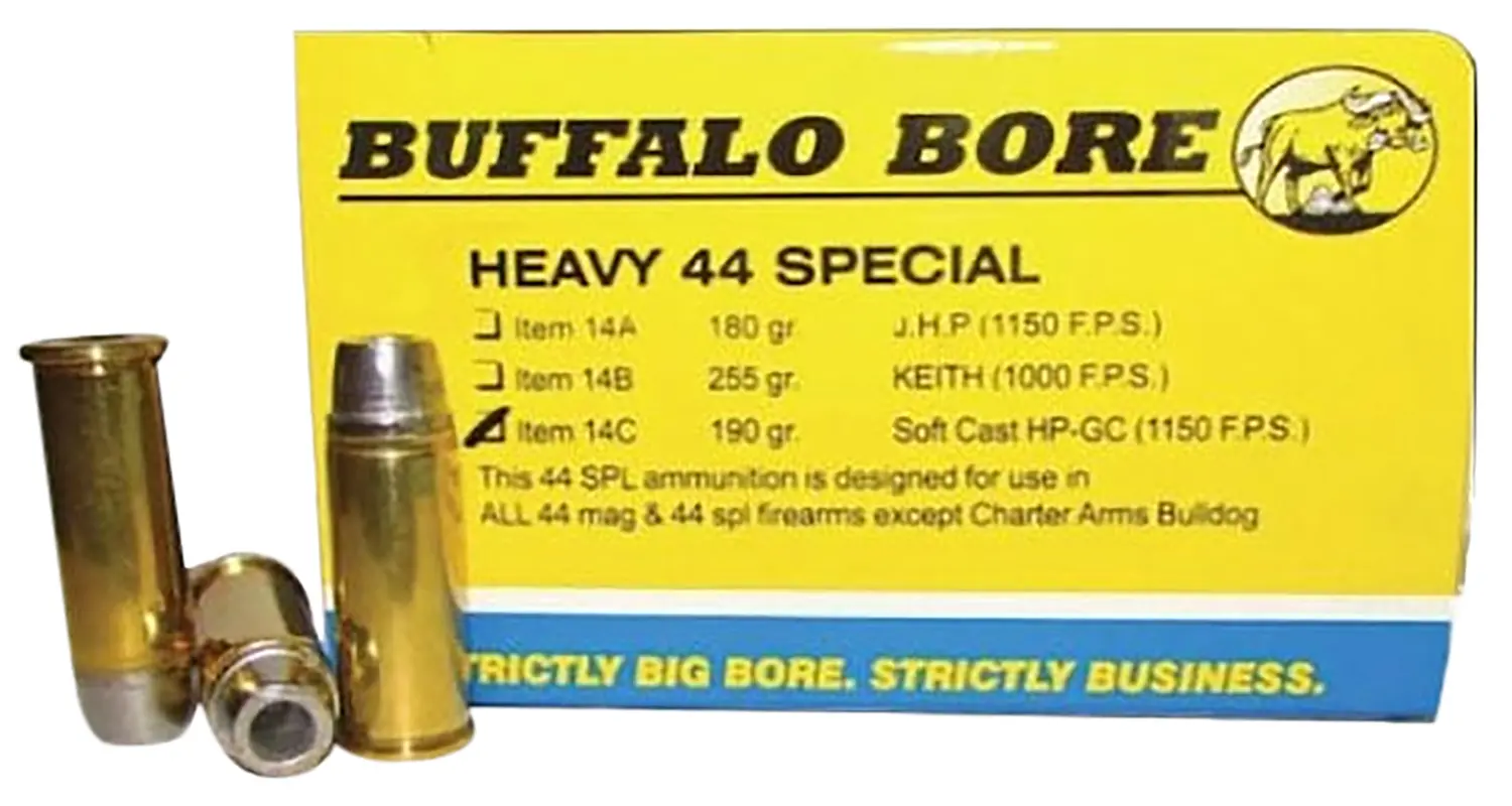 Buffalo Bore Ammunition 14C20 Heavy Strictly Business 44S Spl 190gr Soft Cast Hollow Point 20 Per Box/12 Case