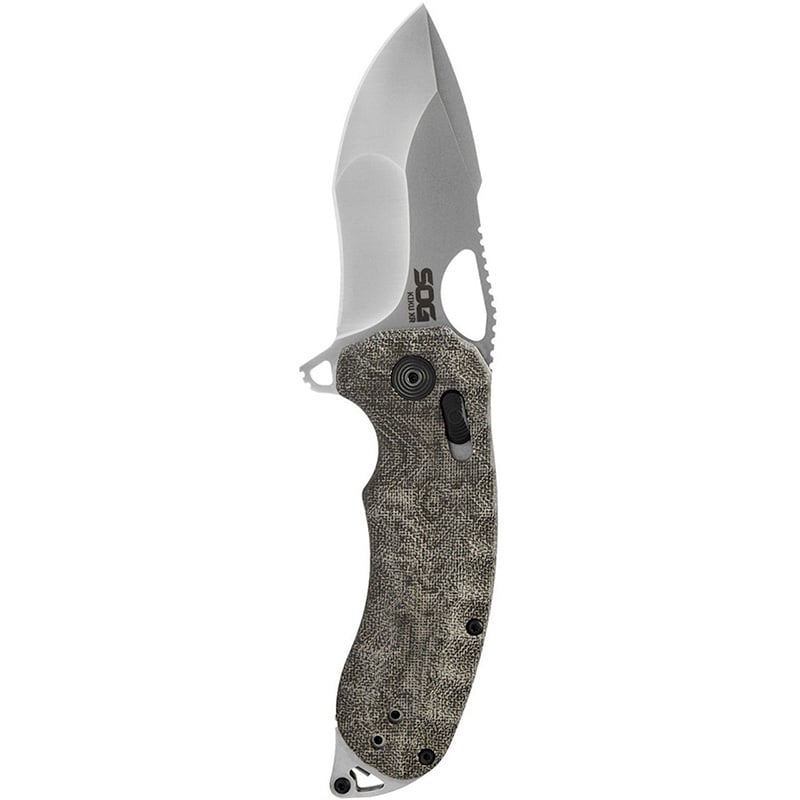 SOG Knives KIKU XR Tanto Folding Knife, 3.03", Green - 12-27-01-57