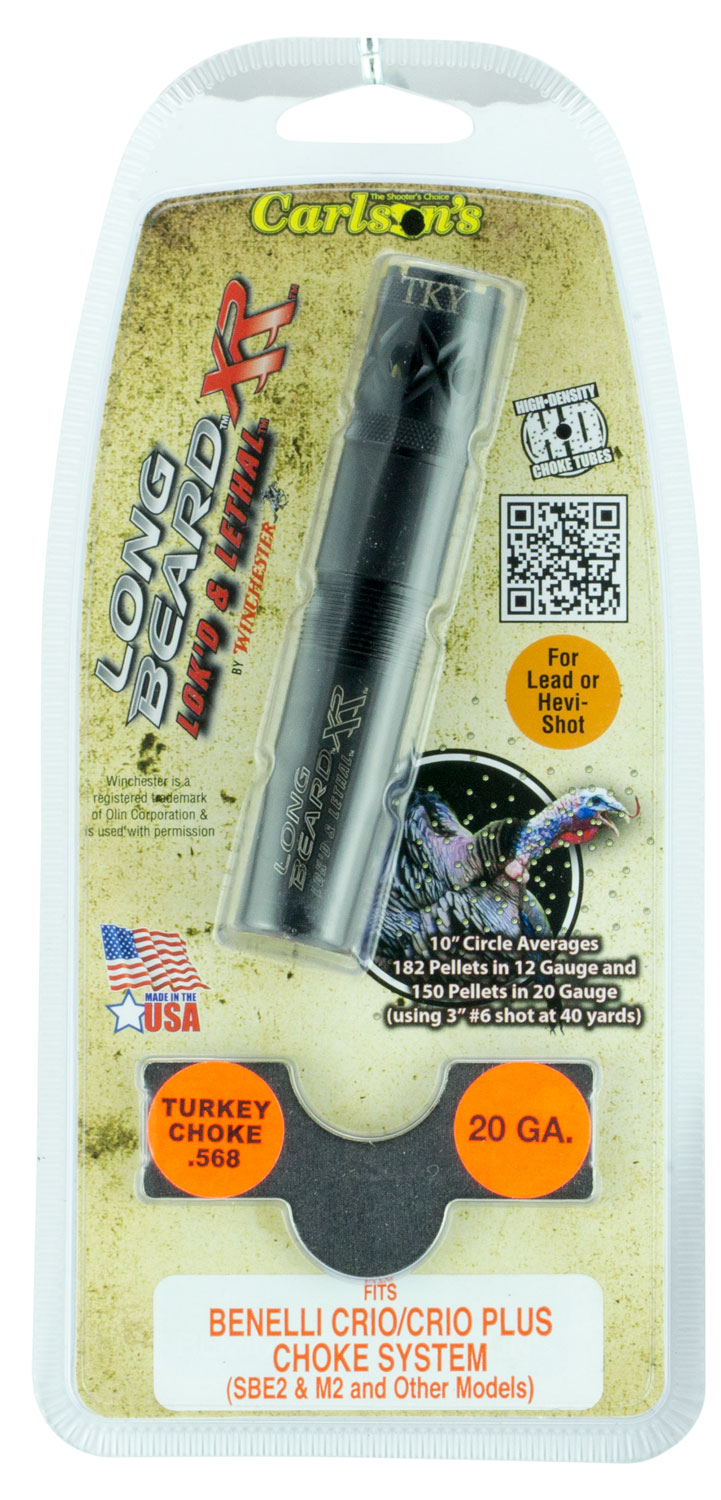Carlson's Choke Tubes Long Beard 20 Gauge Benelli Crio Plus Ported Turkey Choke Tube, Black - 70155