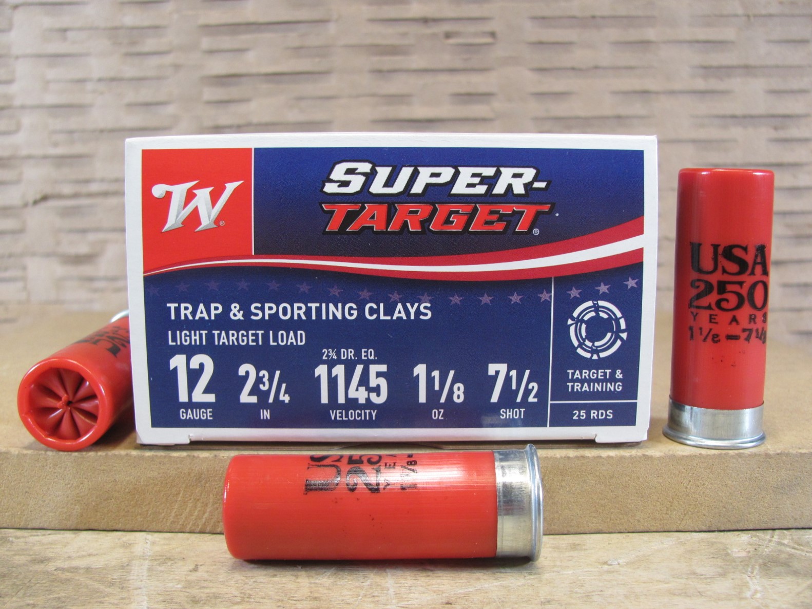 250 Round Case – 12 Gauge 2.75 Inch 1 1/8 Oz Number 7.5 Shot Winchester Ammo – TRGT127