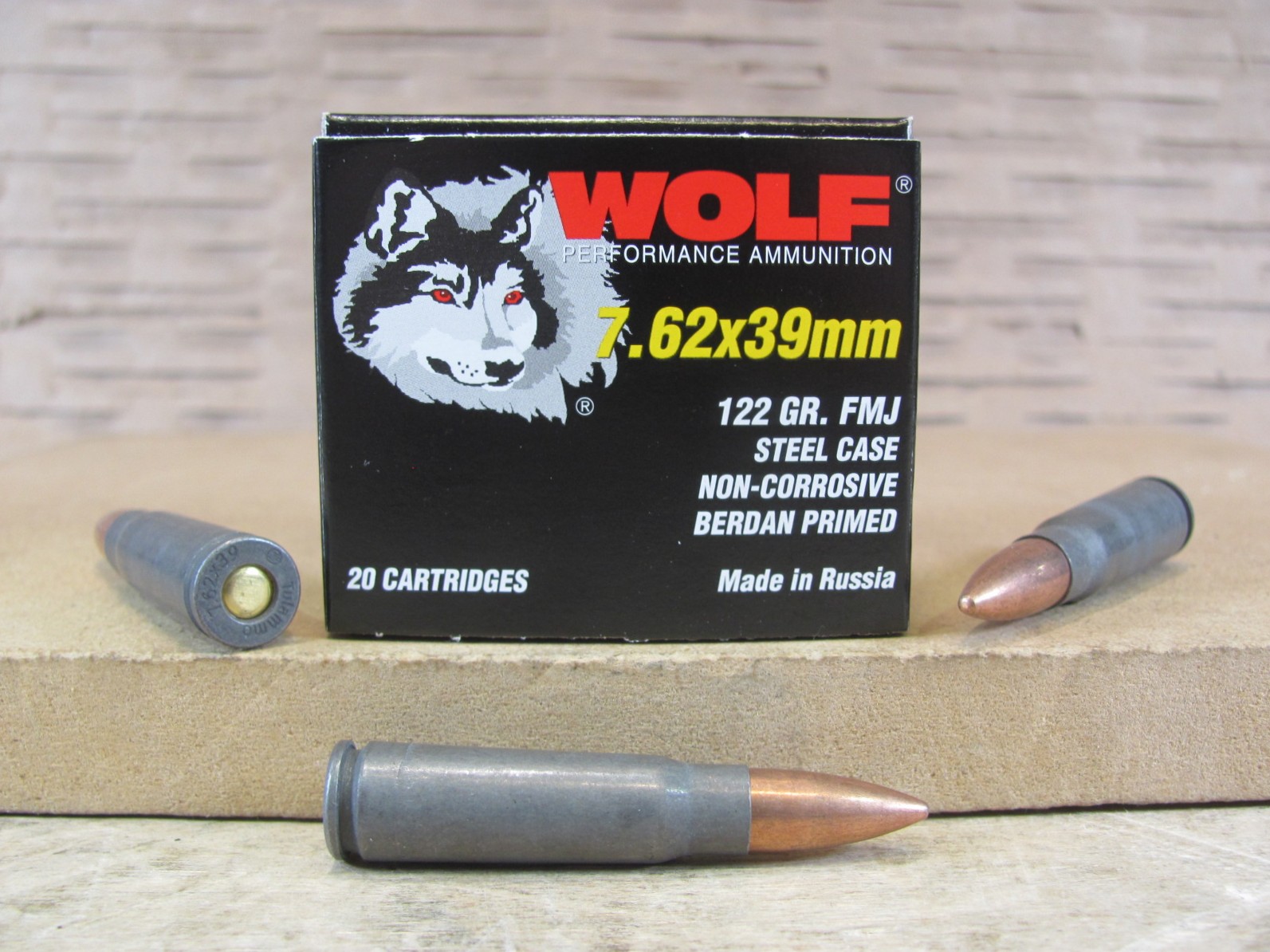 1000 Round Case – Wolf 7.62×39 122 Grain FMJ Ammo Made by UCW in Russia