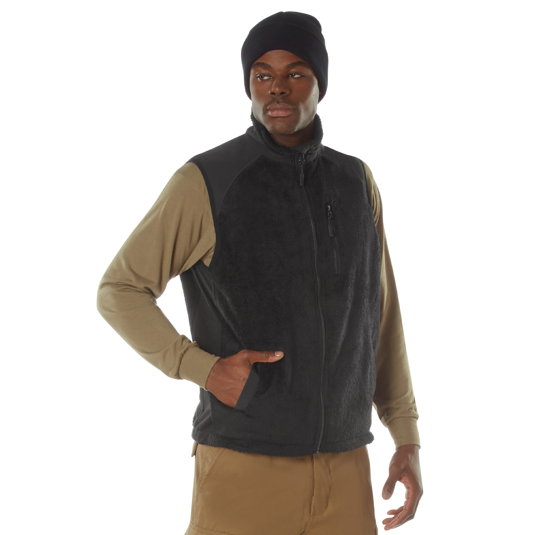 Rothco E.C.W.C.S. Fleece Vest - Black, Large