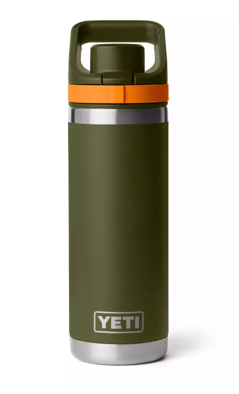 Yeti Rambler 18 oz Bottle Flip Chug Cap, Olive/King Crab Orange - 21071508518