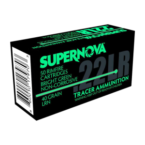Piney Mountain Ammunition PMSN22LRG Green Tracer Non-Corrosive 22 LR 40 GRLead Round Nose 50 Per Box