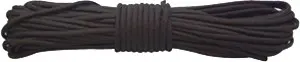 RED ROCK 550 PARACHUTE CORD - 50 FEET BLACK