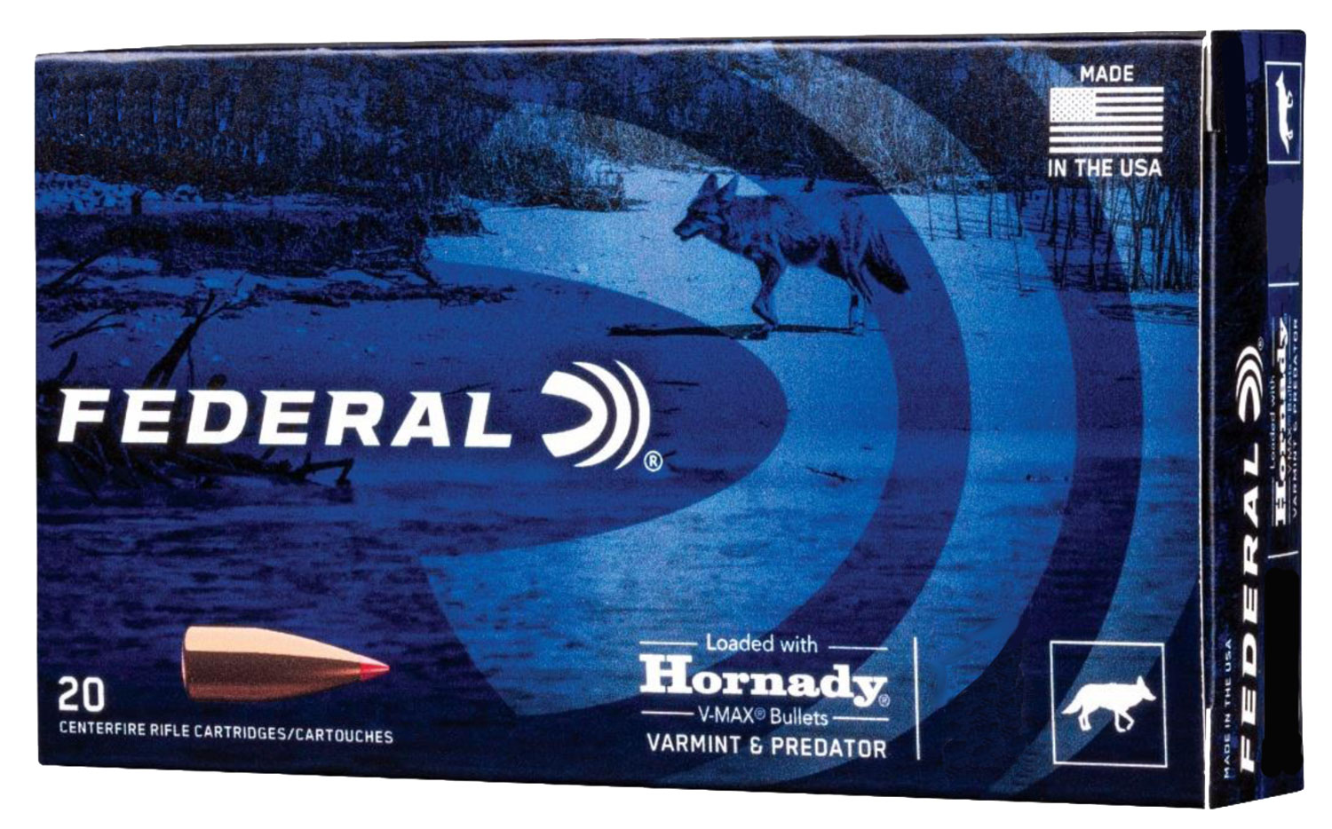 FEDERAL 204 RUGER 32GR HORNADY V-MAX 20 RD/BX 10 BX/CS - No Credit Card Fees - Low, flat rate shipping