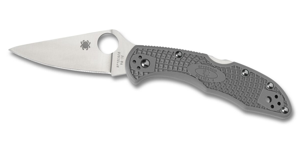 Spyderco Delica 4 Drop Point Folding Knife, 2.875", Gray - C11FPGY