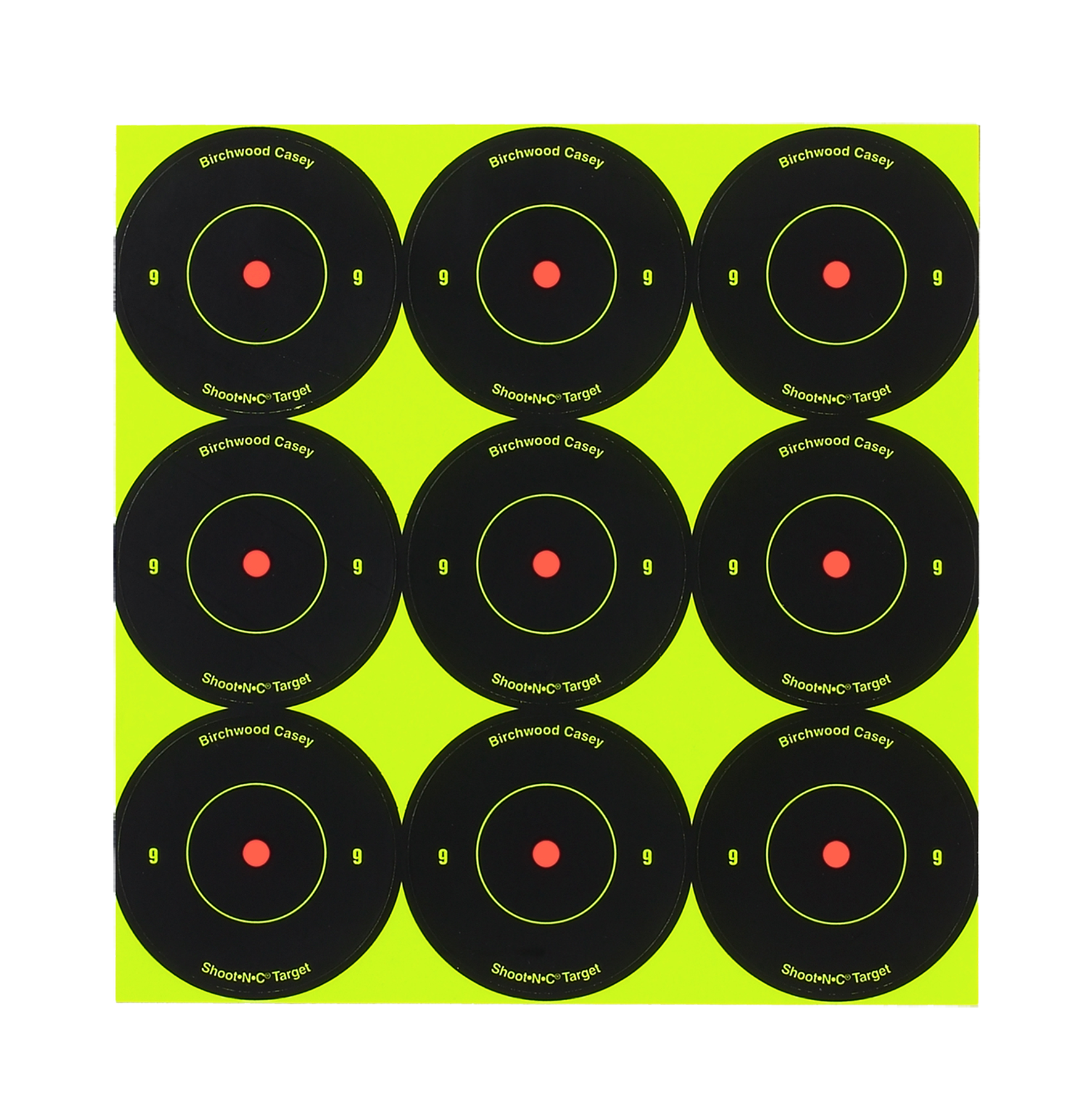 Birchwood Casey Shoot-N-C 2 Reactive Bullseye Targets  12 Pack (Black/Yellow)
