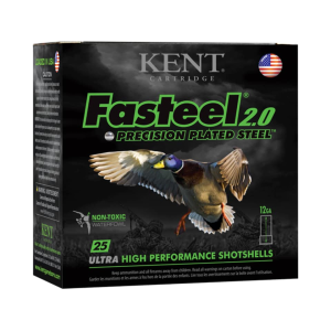 Kent Fasteel 2.0 Precision Waterfowl 12 Gauge Ammo 3" #2 Zinc Plated Steel Shot 1-1/4 oz Box of 25