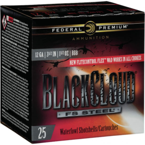 Federal PWBX134BB Black Cloud FS Steel 12GA 3.5\" 1 1/2oz BB Shot - 25sh Box