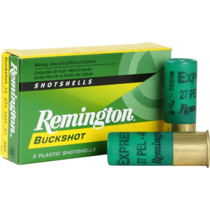 Remington Ammunition 12BK4 Express 12GA 2.75\" Buckshot 27 Pellets 4 Buck - 5sh Box