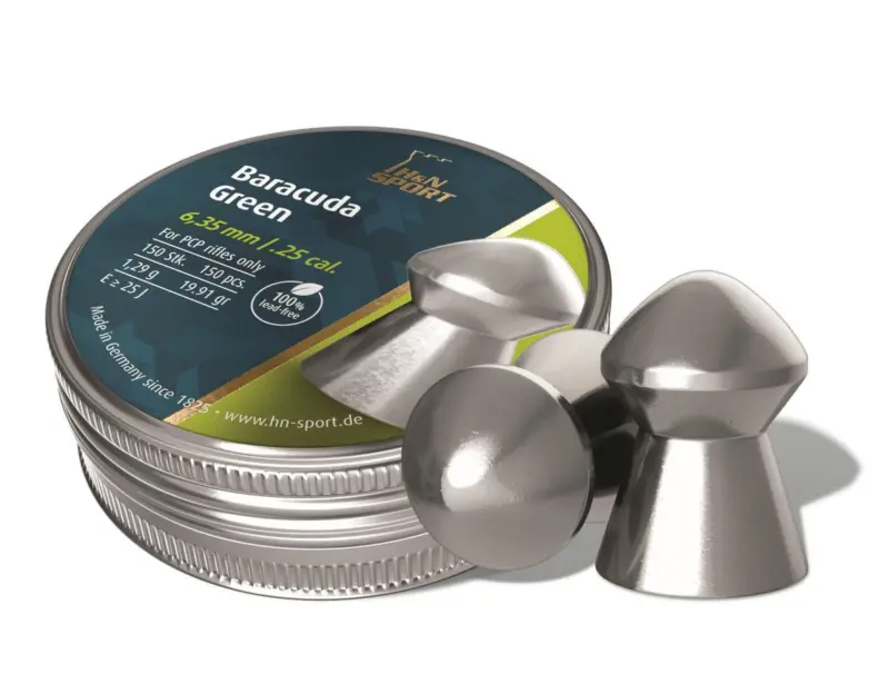 H Baracuda Green .25 Caliber Airgun Pellets 150 Count