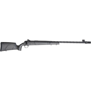 Weatherby 307 MZY Bolt Action Muzzleloader 45 cal 26" Fluted Black Threaded Barrel Black Frame Gray/Black Field Stock Peep
