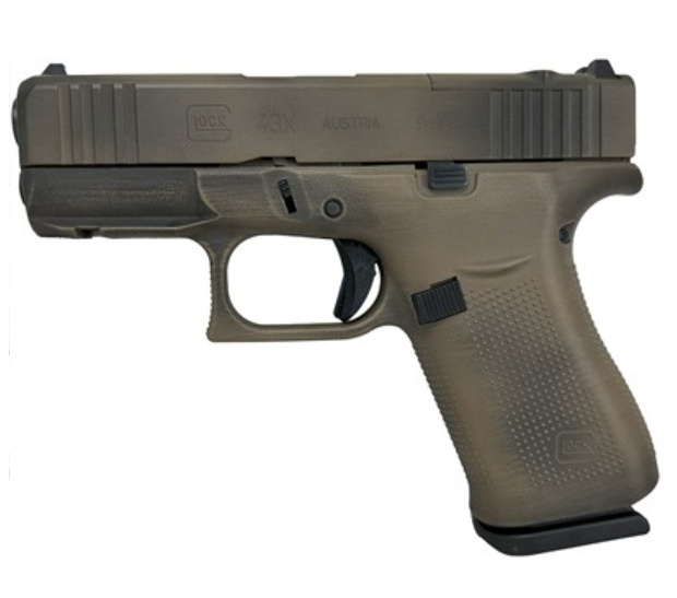 GLOCK 43X MOS 9MM 3.41" BBL (2)10rd Pistol, Distressed FDE (Crow Exclusive) - 430111323