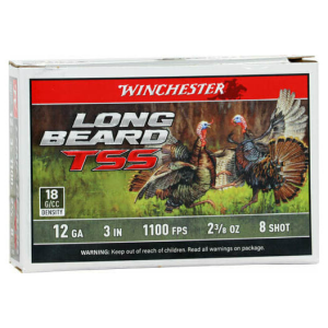 Winchester Long Beard TSS 12 Gauge 3\" 2-3/8 oz 1100 FPS #8 TSS Tungsten Shot 5 Rounds Black Plastic Hulls