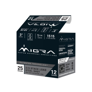 Migra-Ammunitions-Llc Migra Steel Waterfowl Stacked Shotshell 12ga 3" 1-1/4 oz 1515 fps #2  25/ct