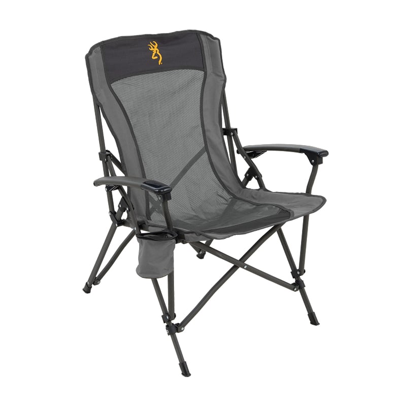 Browning Fireside Gold Buckmark Camping Chair, Charcoal/Gray 300 lb