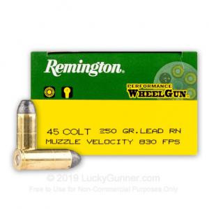 REMINGTON AMMUNITION PERFORMANCE WHEELGUN 45 COLT LC 50RD 250 GR LEAD ROUND NOSE BULLETS