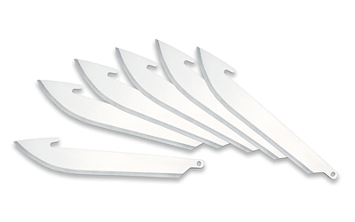 Outdoor Edge Razor EDC Blades, Plain 3" Blades, Drop Point, 6 Pack - RR30K6C