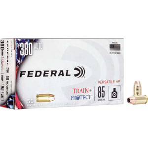 Federal TP380VHP1 Train + Protect 380 ACP 85 gr Jacketed Hollow Point (JHP) - 50rd Box