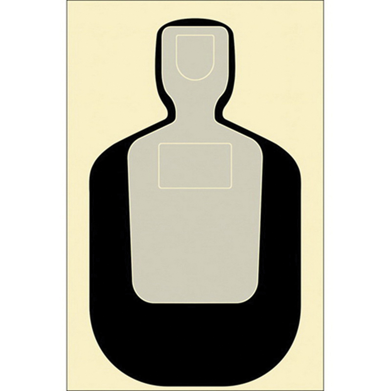Action Target Law Enforcement 24" x 45" Silhouette Standard TQ-19 Qualification Target, Black/Gray, 100/box - TQ-19-100