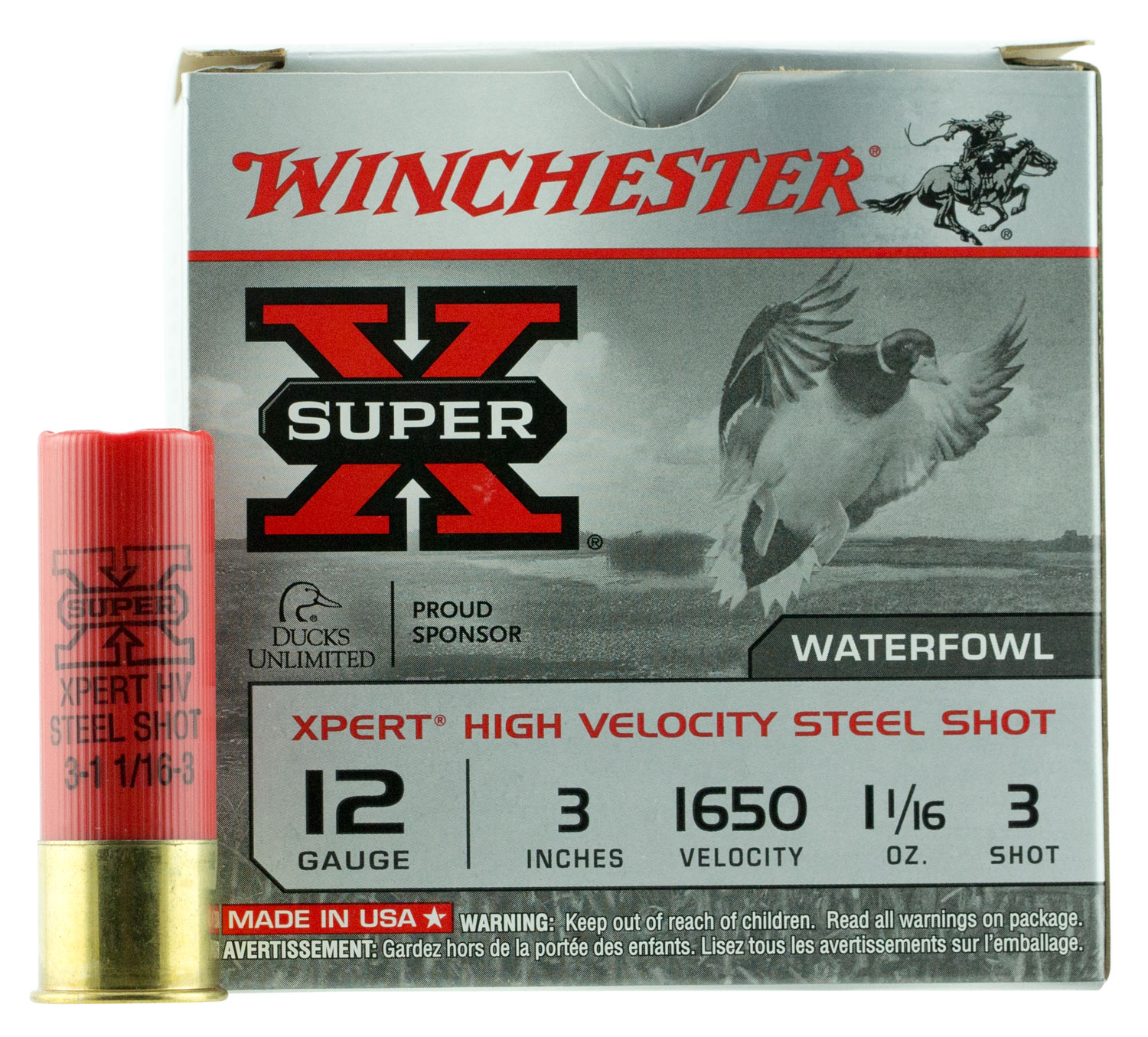 Winchester Ammunition Super-X 2.75" 12 Gauge Ammo 3, 25/box - WEX123M3