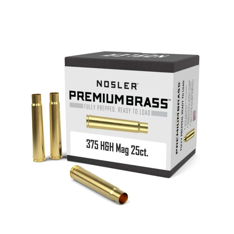 Nosler Unprimed Brass Rifle Cartridge Cases .375 H 25/ct